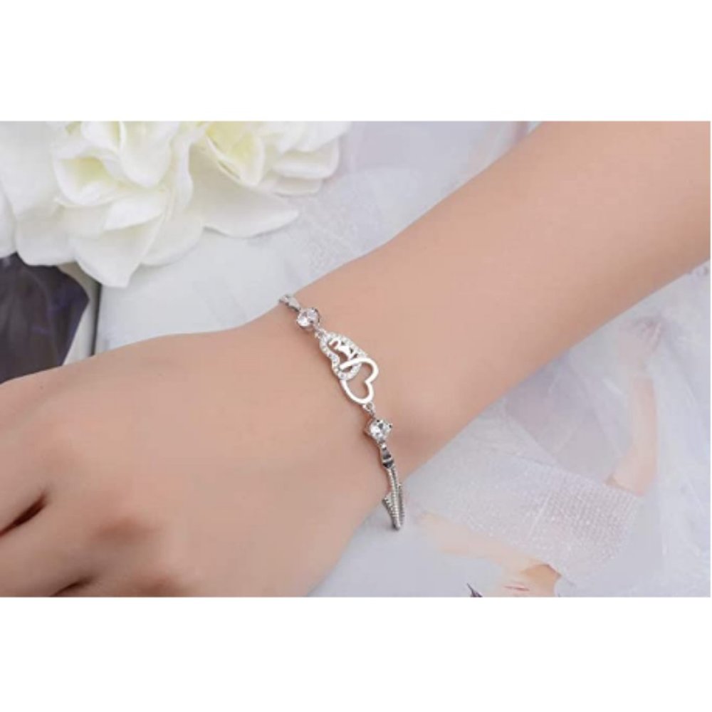 Fad Two Interlocking Heart Infinity Bracelet - Picture 4 of 6